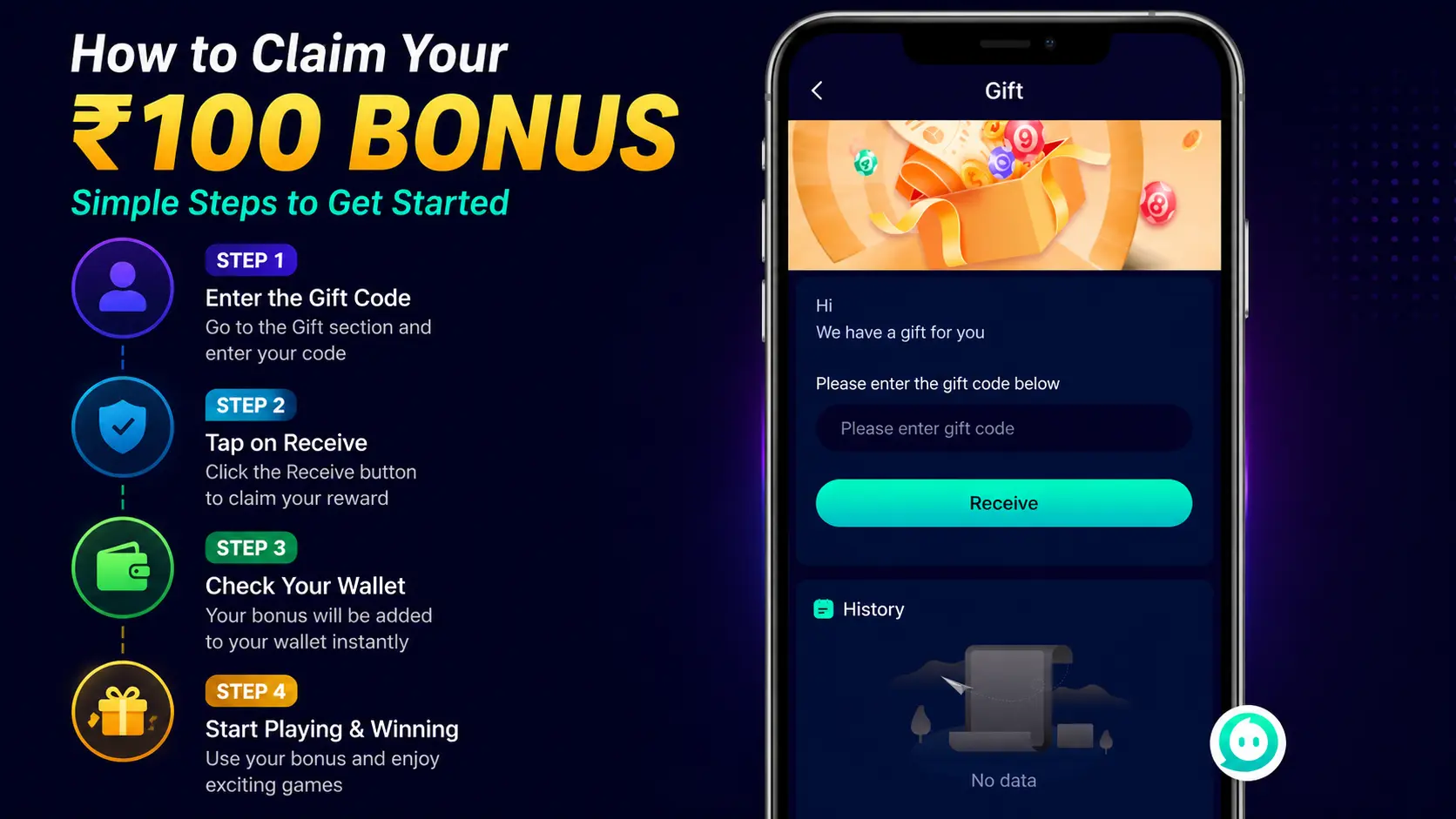 Jalwa Game gift code bonus claim screen on mobile